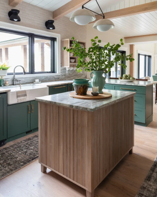 Who says small can’t be mighty?! 💪

This workhorse of a kitchen island proves that thoughtful design maximizes function without sacrificing style no matter what the size. With a built-in microwave, a spacious storage drawer, dedicated space for baking trays, and two custom pull-out wooden serving trays on the sink-facing side, it’s a dream for lakeside entertaining.

Swipe left to see our elevations and let us know if we nailed it in the comments below!

Want to discuss your next project with us? Head on over to our website (link in profile) and complete our Design Questionnaire. Once we receive it, Erika will be in touch to schedule a complimentary 20-minute discovery call. ✨

Design + Details // @swankbydesign
Architect // @hkk_architects 
Builder // @stackresilience 
Lens // @mattwittmeyer
